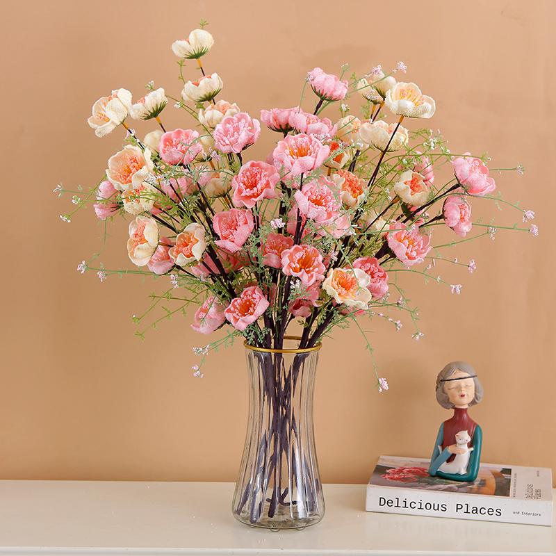 含瓶仿真花杜鹃花高档摆设假花客厅餐桌干花束装饰插花艺家居摆件