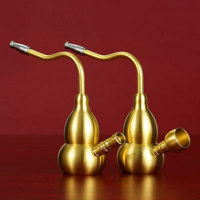 【升级可清洗】纯黄铜水过滤烟嘴粗中细通用便携送礼佳品葫芦摆件