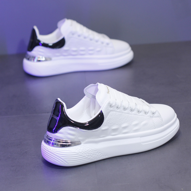 时尚男鞋秋季国潮新款板鞋厚底增高小白鞋情侣款百搭休闲运动潮鞋