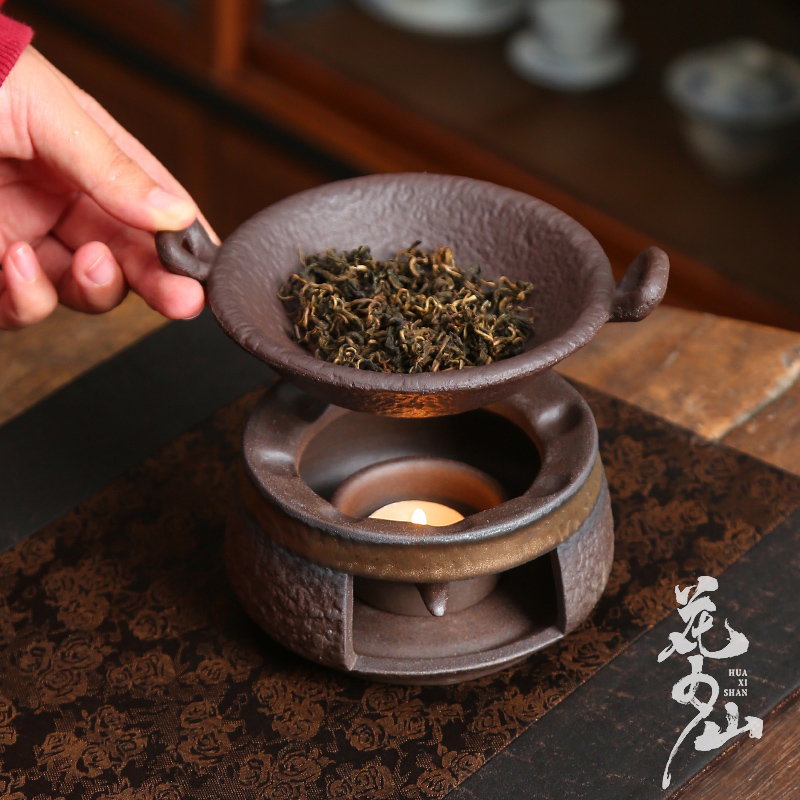中式烤茶温茶炉粗陶焙茶器茶叶提香器家用蜡烛烘茶器茶道配件
