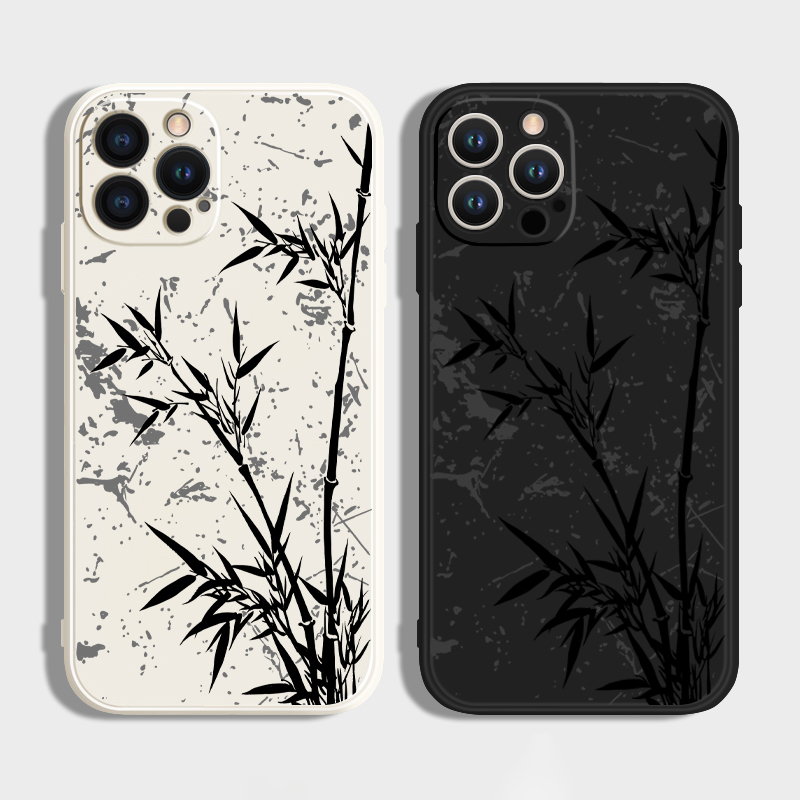 国风水墨竹适用苹果手机壳小米华为硅胶OPPOVIVO红米荣耀一加防摔