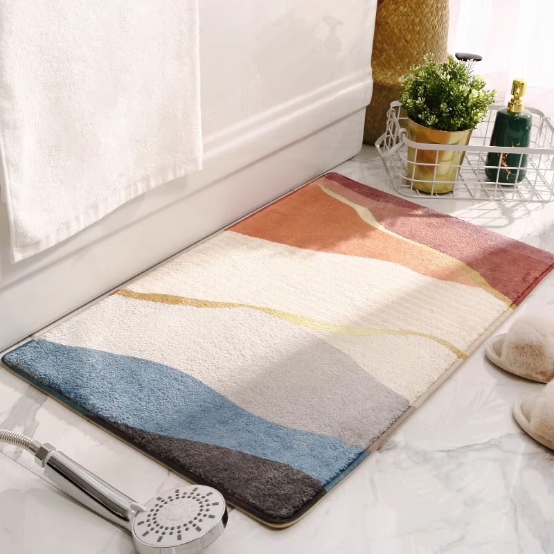毛绒地垫浴室吸水家用脚垫浴缸卫生间厕所门口防滑垫子撸猫感地毯