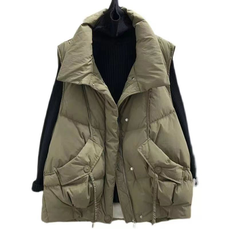 韩系棉服马甲女外穿加厚短款宽松背心外穿新款正品设计感洋气马夹