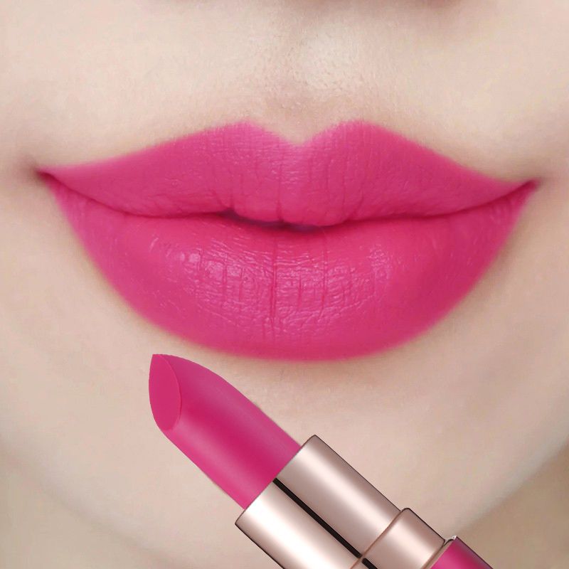 火龙果色玫紫色口红女玫红色玫粉色大牌正品唇膏推荐中老年人显白