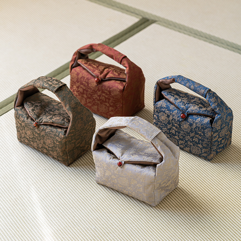 熹吾堂织锦一壶两杯户外茶具收纳包茶壶茶杯布袋便携包加厚高档包