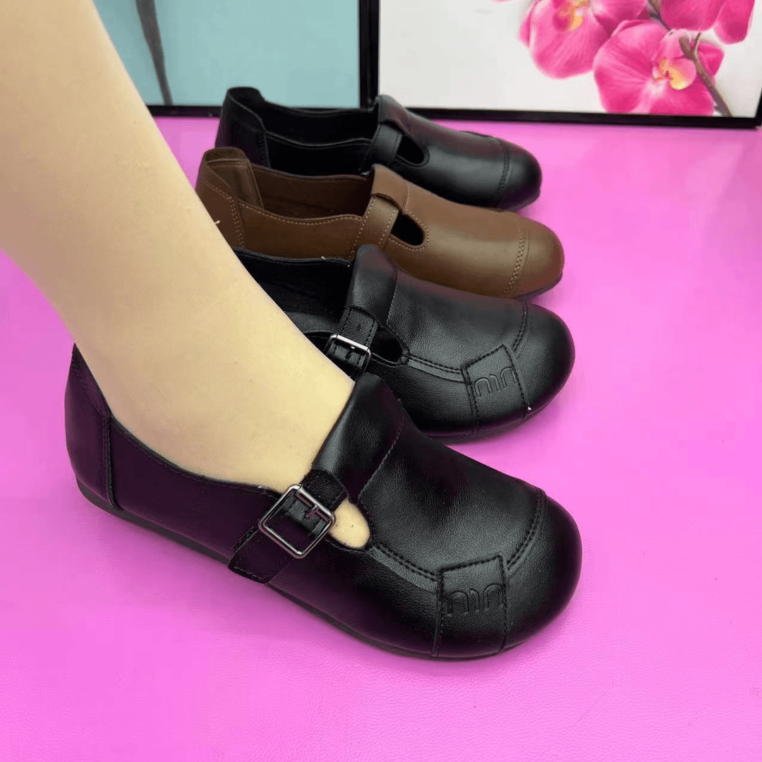 【气质百搭】2024新款圆头牛筋软底单鞋休闲舒适百搭妈妈鞋女鞋