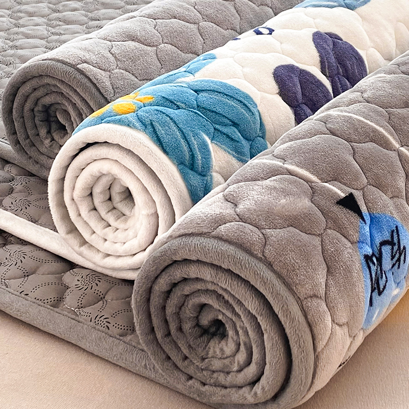 牛奶绒毛毯床垫加厚床单软垫卧室冬季珊瑚加绒铺床防滑垫被床褥子