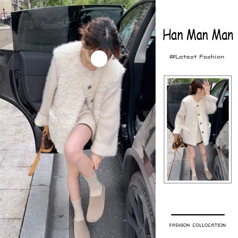 入秋季流行穿搭一整套新款2024韩系高级感气质软糯毛衣马甲两件套