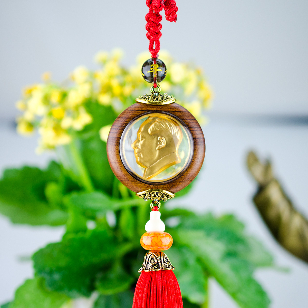 汽车挂件花梨木车挂毛爷爷头像车内挂饰伟人平安符吊坠高档礼品