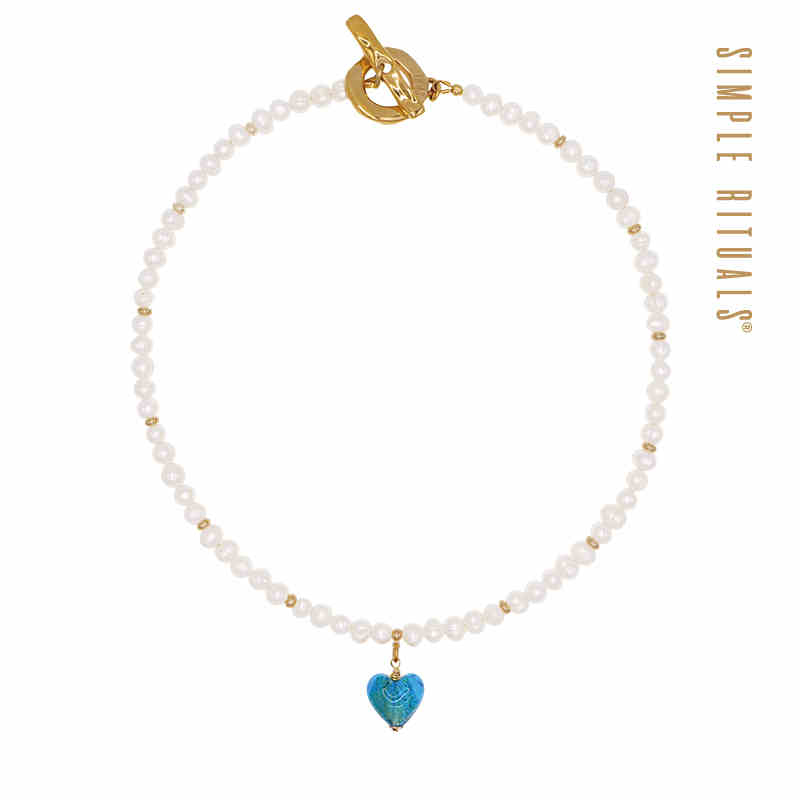 铜合金琉璃项链 24新品意大利威尼斯爱心琉璃海洋之心