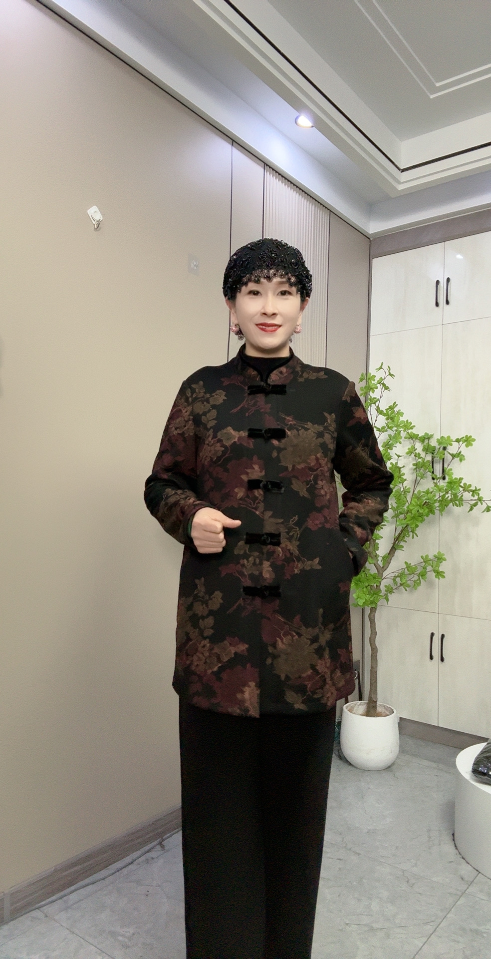 167加绒木兰棉开襟妈妈装