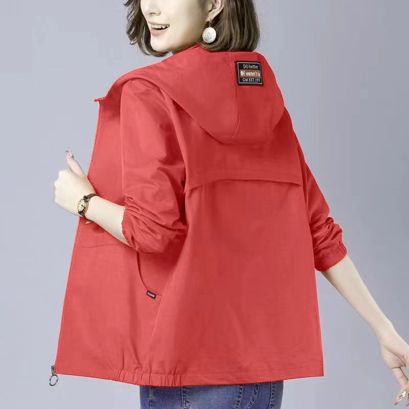 鑫奇语2025新款大码外套女长袖连帽宽松洋气春秋女士百搭休闲夹克