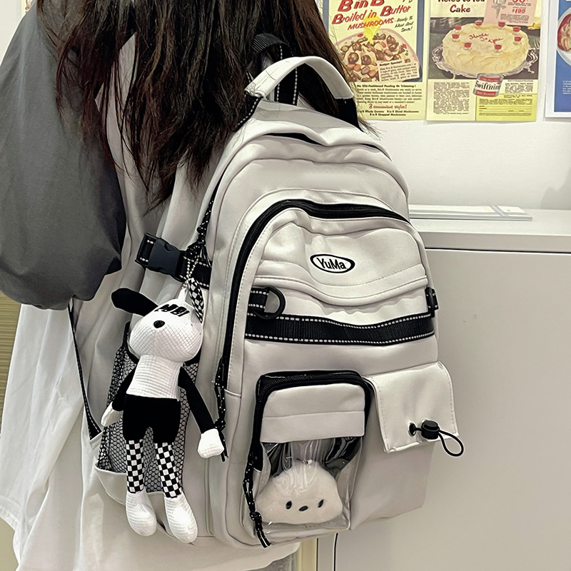 书包推荐初中生女生大学生百搭高中生小学生撞色背包双肩包包703