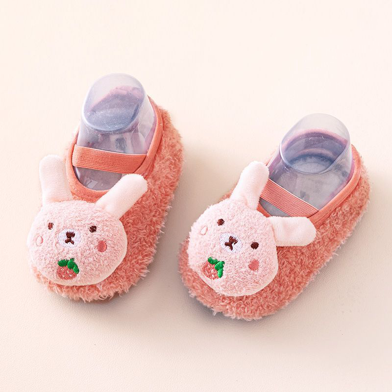 宝宝地板袜秋冬季室内防滑保暖加绒厚底袜套0-3岁婴儿童学步鞋子