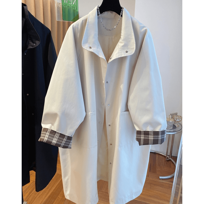 欧货高级感立领中长款风衣外套女春秋2024新款宽松高端英伦风大衣