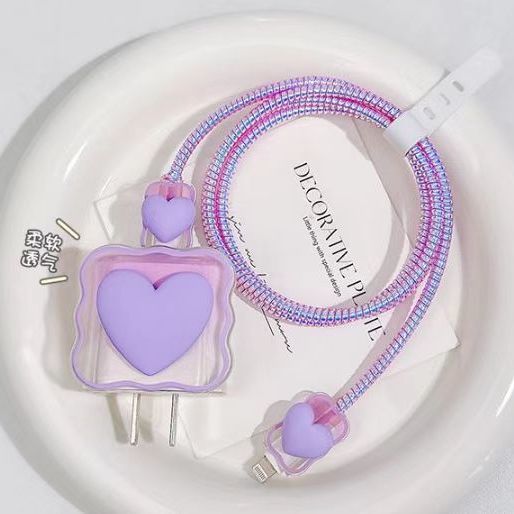 适用苹果17/15/16.promax原装20w数据线保护套14充电器保护绳卡通