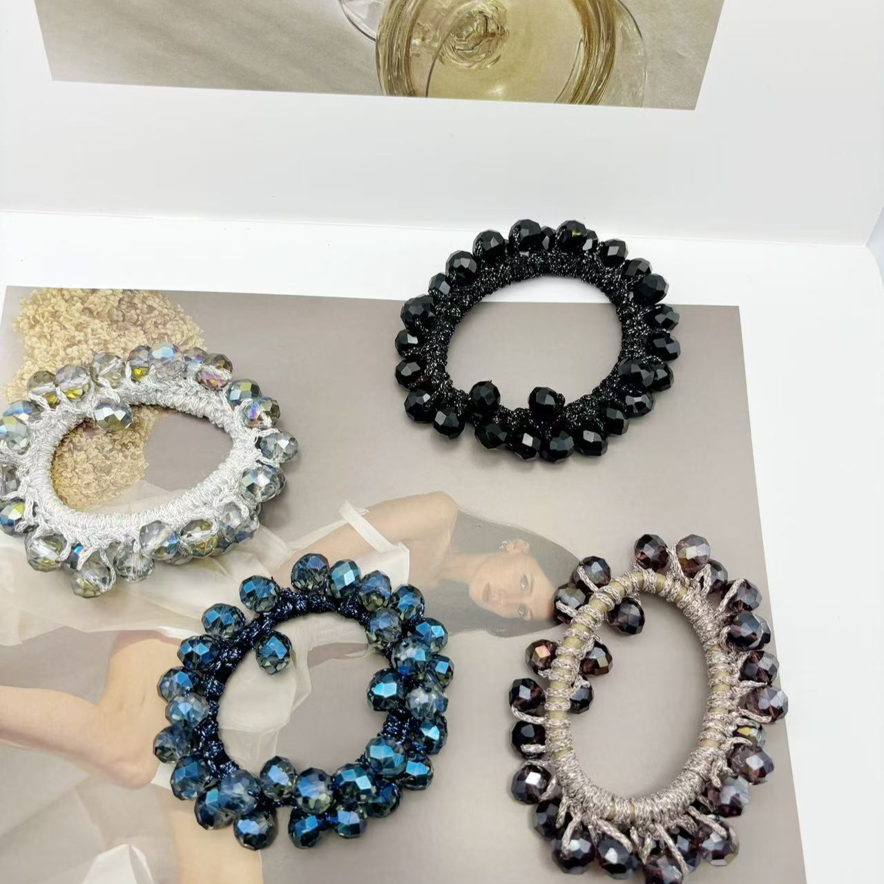 诗泊雅 韩版水晶发圈