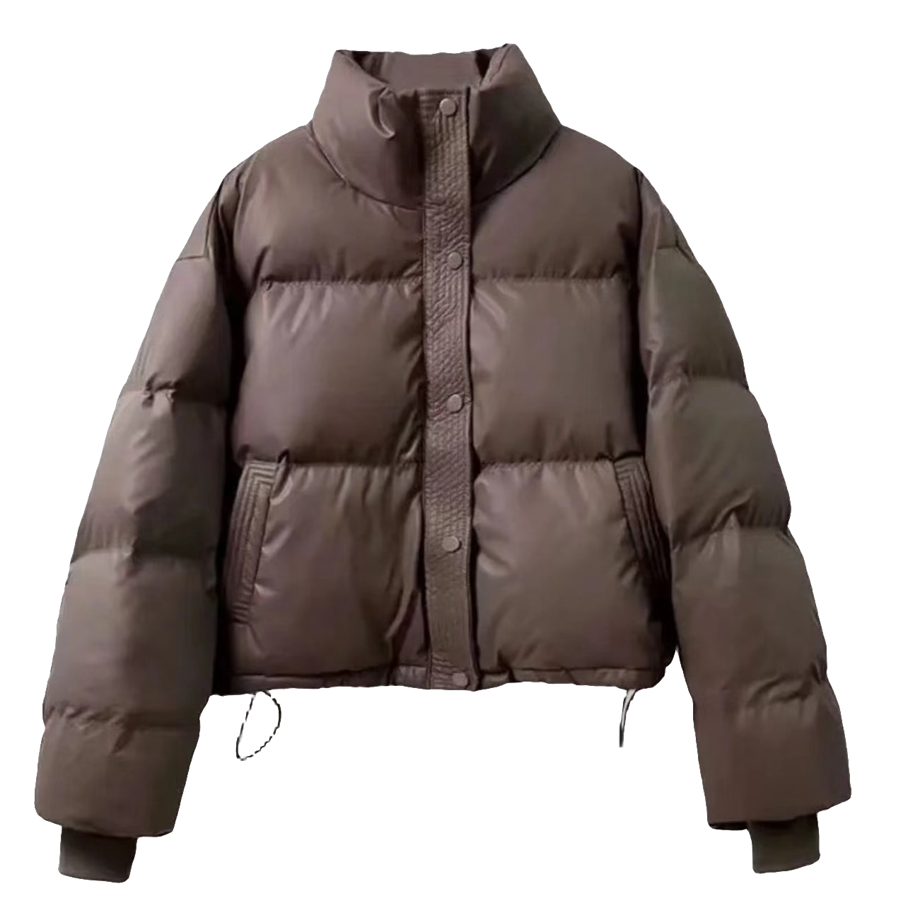 时尚冬季新款百搭女免洗pu皮短款气质加厚保暖棉衣外套秋冬立领2