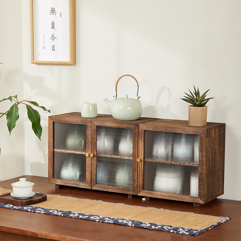 慕意餐边柜茶杯架博古架中式多宝阁茶具摆件收纳配件收纳柜置物柜