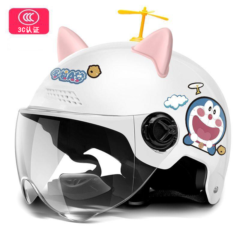 3C认证头盔电动车四季通用摩托车头盔可爱卡通安全帽夏女款头盔男