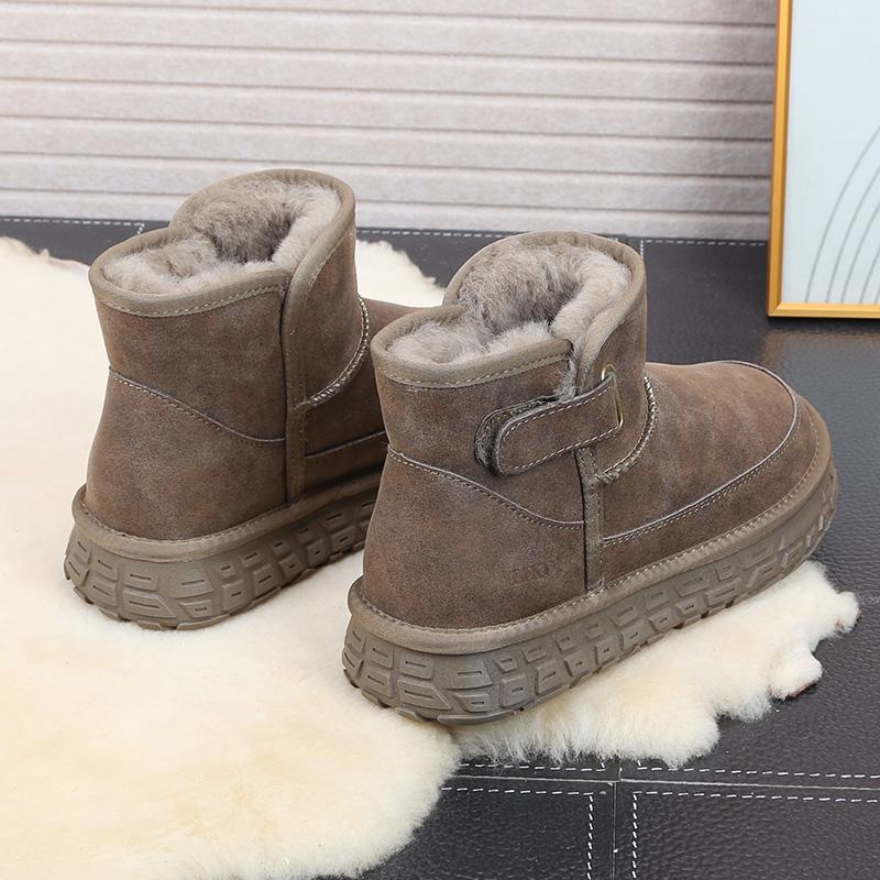 241全羊毛雪地靴男款皮毛一体防水防滑户外100%真羊毛雪地靴男