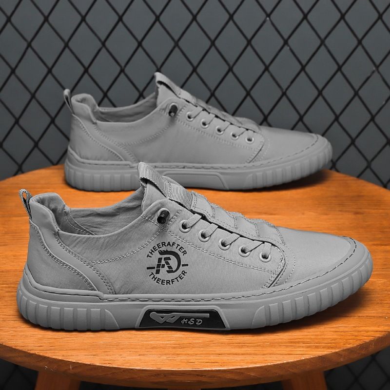 男鞋透气薄款防臭老北京布鞋一脚蹬休闲板鞋冰丝帆布开车潮鞋