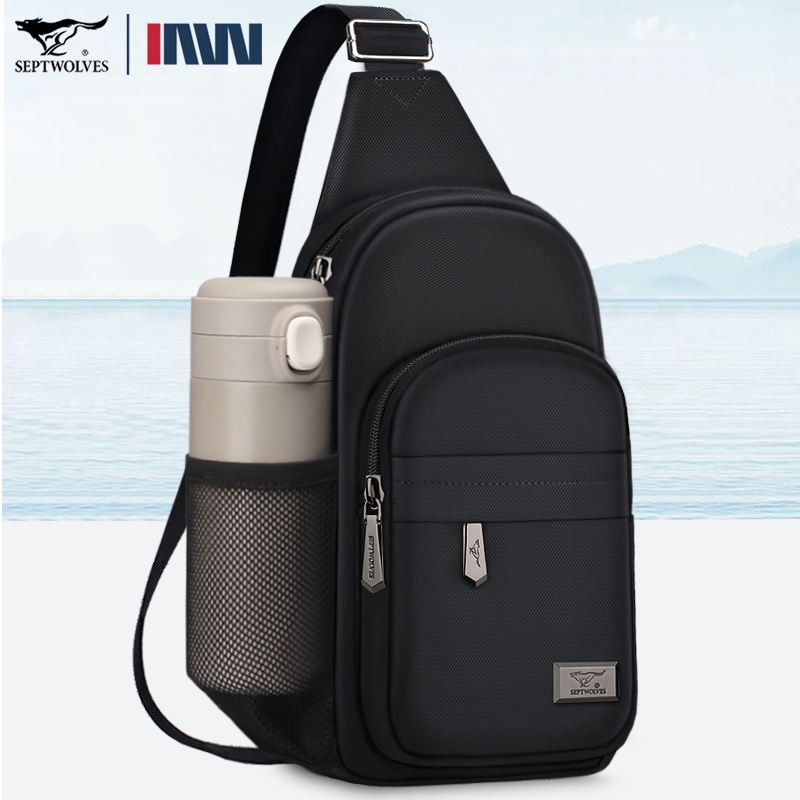 七匹狼胸包男士包包轻便时尚胸前包新款斜挎包户外韩版休闲包百搭