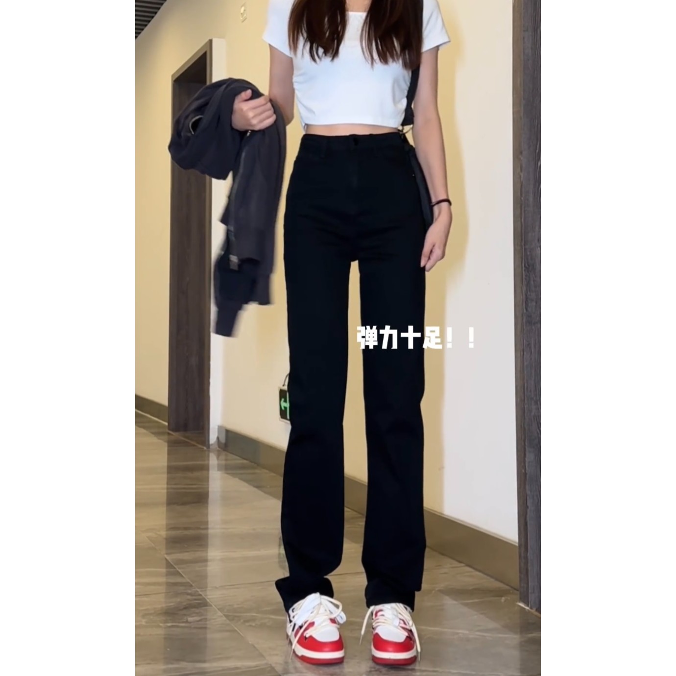 黑色加绒窄版直筒牛仔裤女2025秋冬爆款小个子显瘦神裤百搭烟管裤