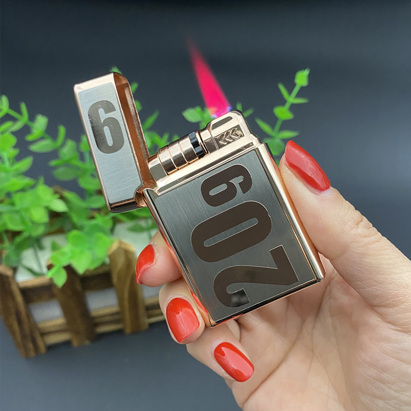 创意金属电子滚轮感应防风打火机充气电子电池打火机男士高档礼物