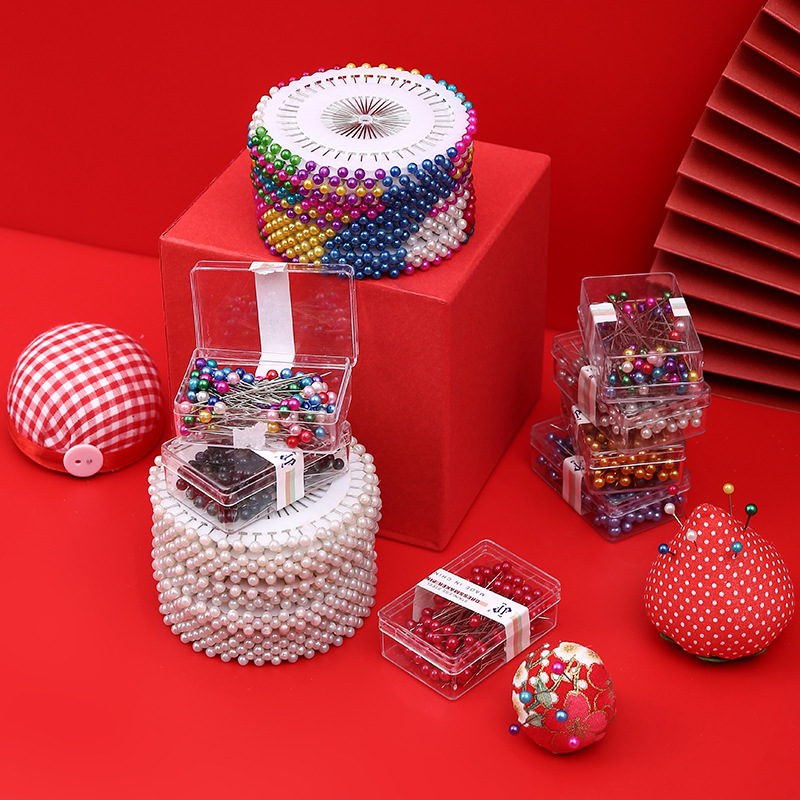 固定服装立体裁剪珍珠针大号定型小工具珠针定形彩色大头针插针包