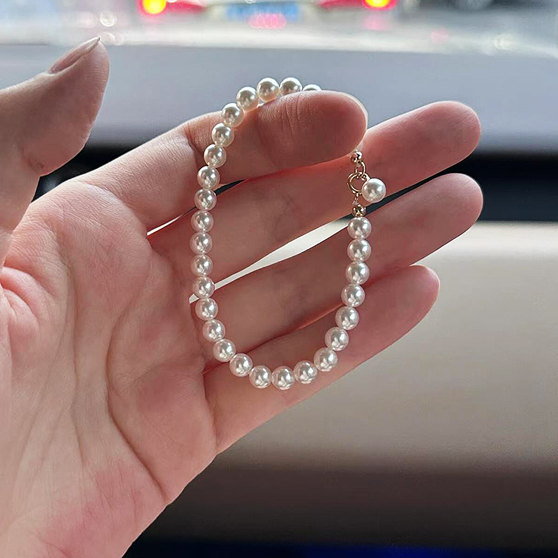 真珍珠手链正宗天然淡水珍珠手串正圆无核18k金媲美海水akoya天女