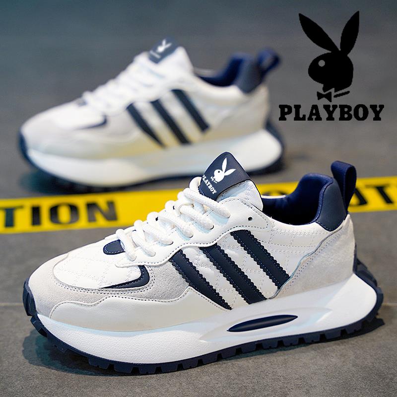 花花公子官方正版鞋子男款冬季透气运动跑步休闲鞋男增高老爹鞋男
