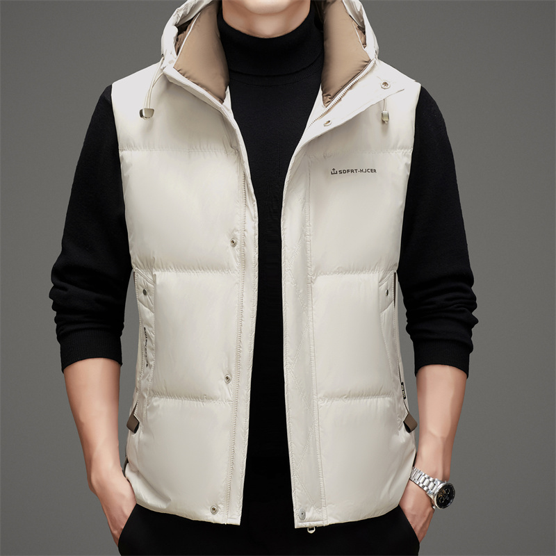 【专柜精品】轻奢羽绒马甲连帽男装羽绒服坎肩无袖秋冬新款潮牌外套