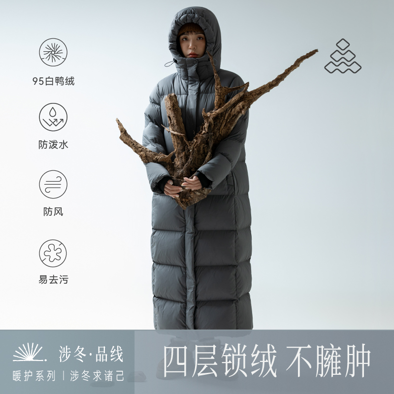 道木熙长款羽绒服女95白鸭绒加长款过膝超长加厚东北极寒户外保暖