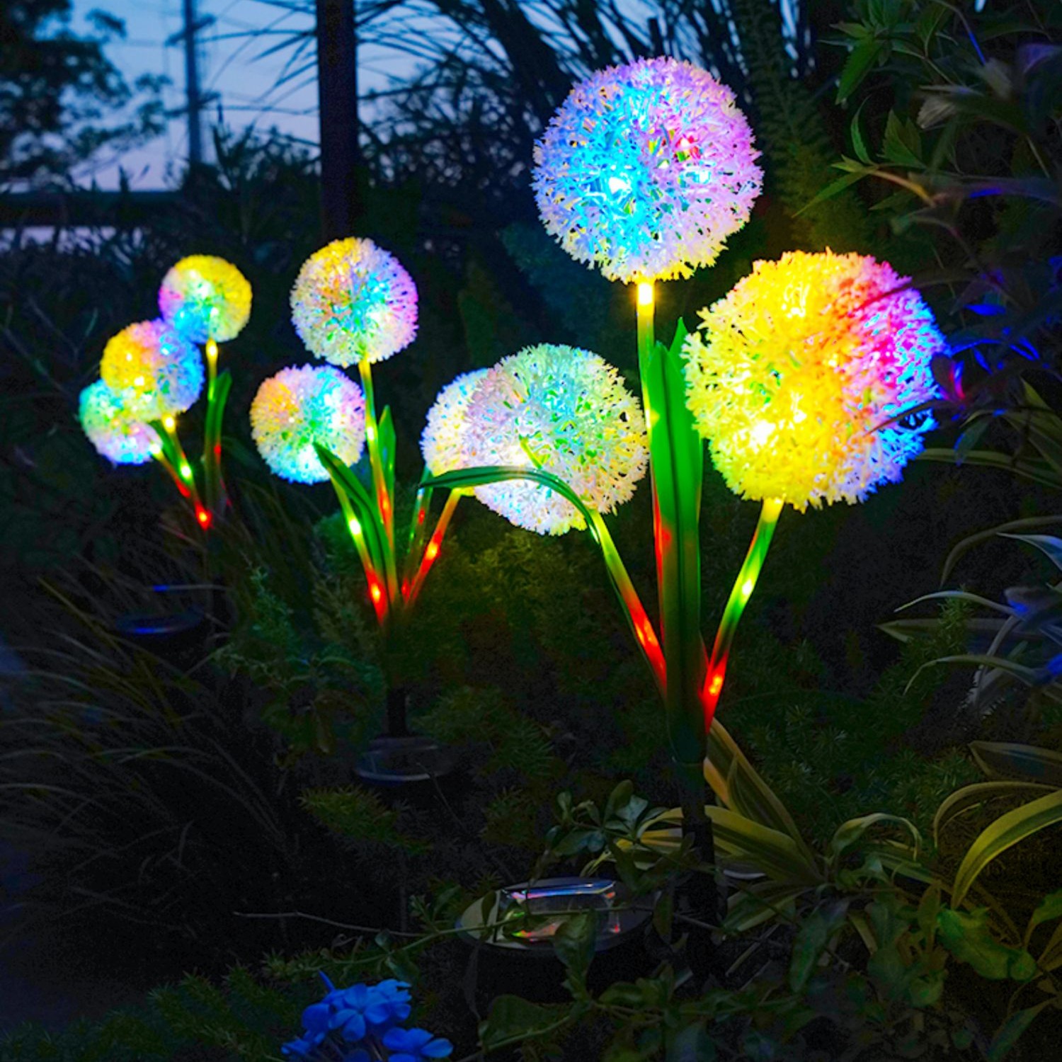 太阳能蒲公英花灯葱花圆球灯户外庭院花园阳台别墅地插装饰氛围灯
