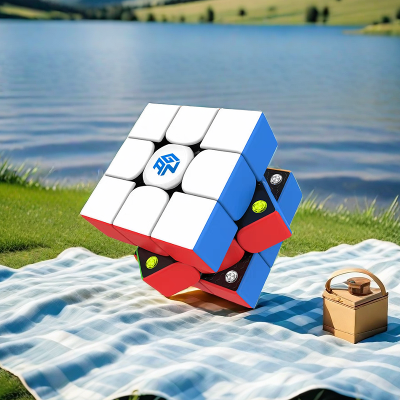 正品gan356m三阶魔方磁力干智能竞速比赛专用高端送礼磁悬浮魔方