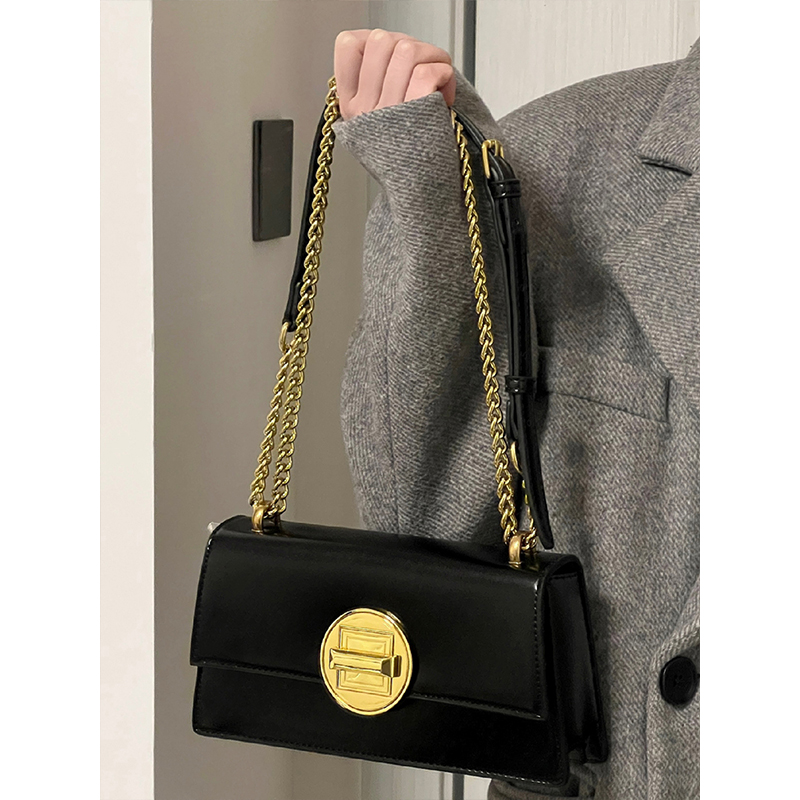 腋下包包女士2024年新款秋冬流行黑色精致高级感链条单肩斜挎小包