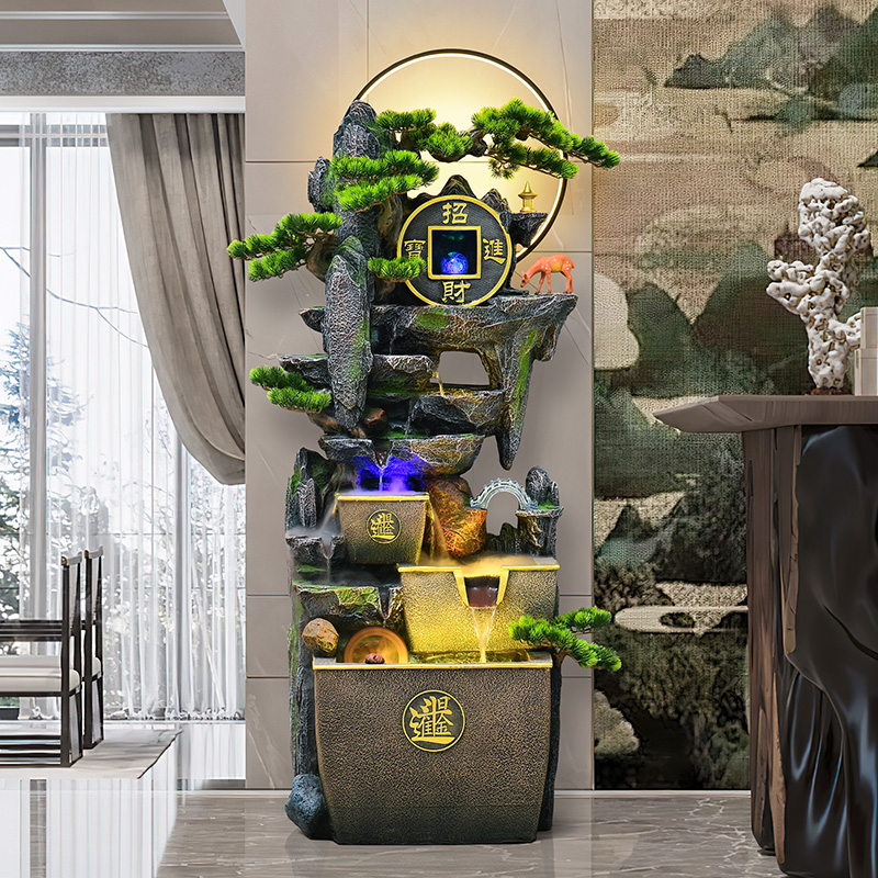 7213流水循环水办公室假山流水景观流水生财摆件循环风水摆件流水