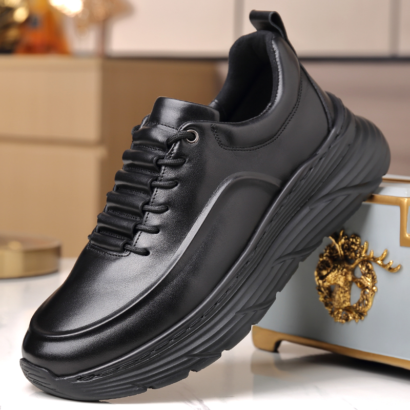 21602渡诺班尼牛皮鞋真皮头层系带男休闲鞋软底厚底运动休闲皮鞋