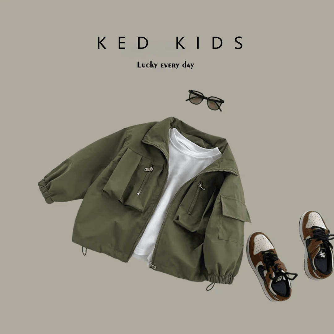 【品优】男童帅气春秋款儿童外套中大童上衣男宝宝开衫韩版洋气夹克