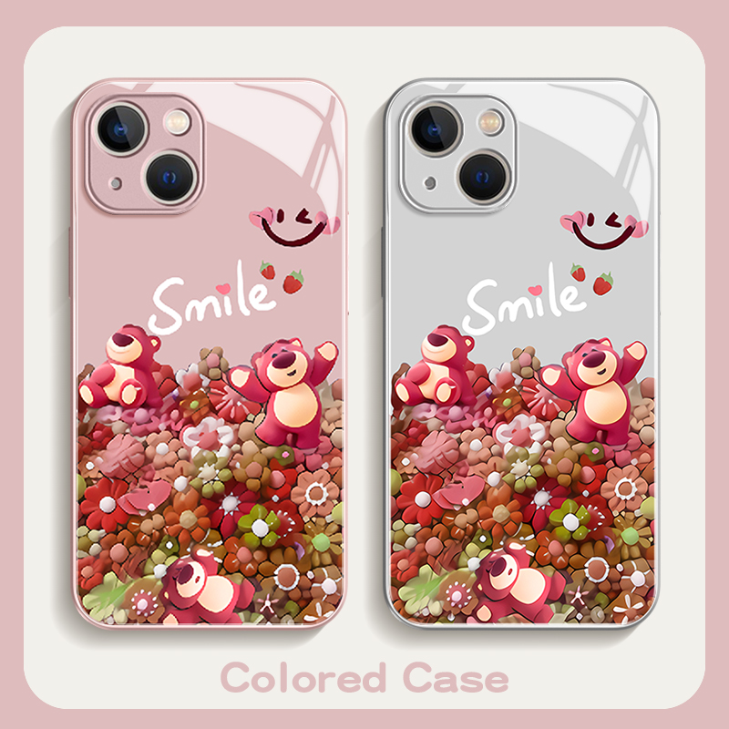 微笑草莓熊适用iPhone15promax苹果14_13_12vivo华为小米xs手机壳