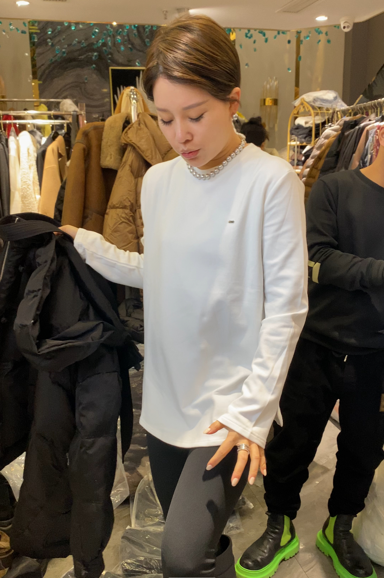 JING2025冬季新款 纯色百度磨毛保暖休闲T恤圆领长袖打底上衣