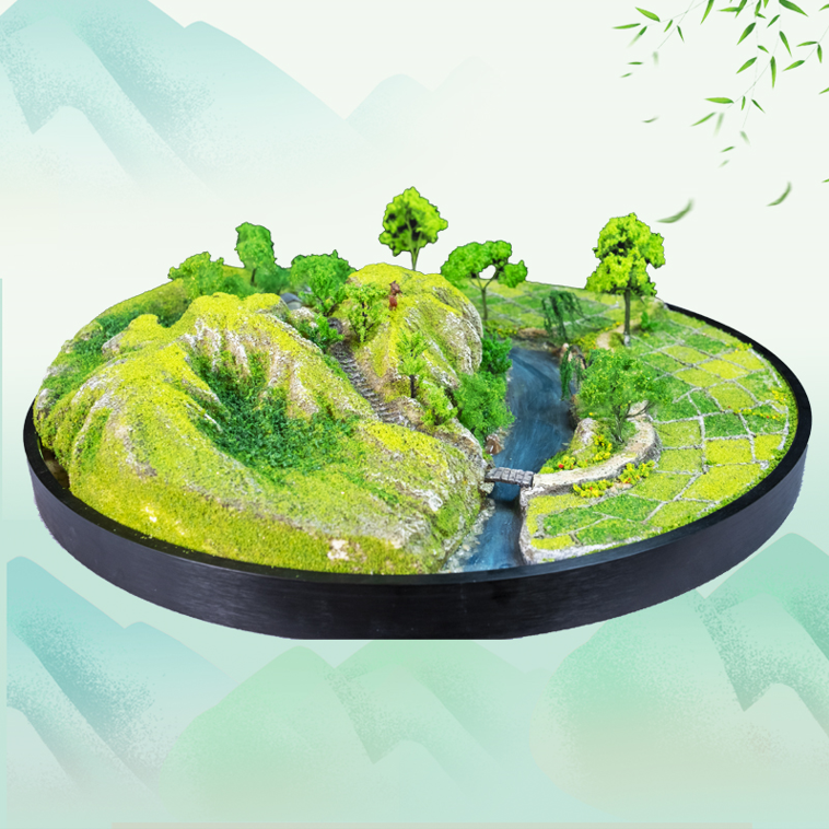 高档酒店餐桌圆桌中心转盘沙盘摆件摆饰可定制