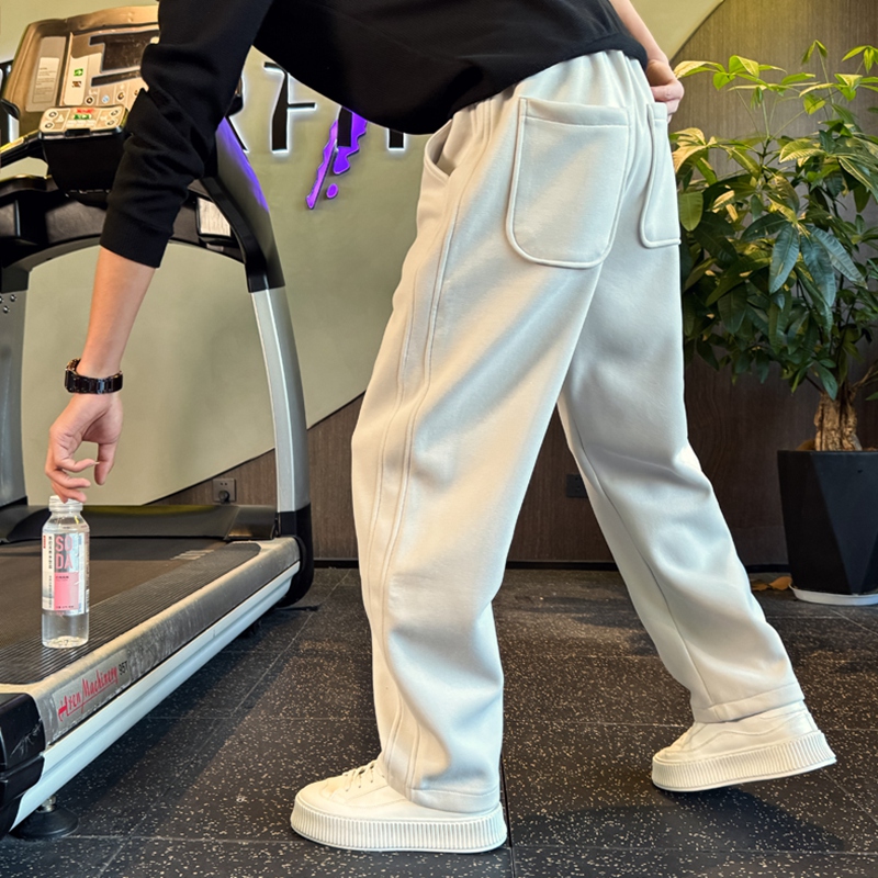 弯刀卫裤男士春秋款2025新款爆款宽松运动冬装加绒加厚休闲长裤子