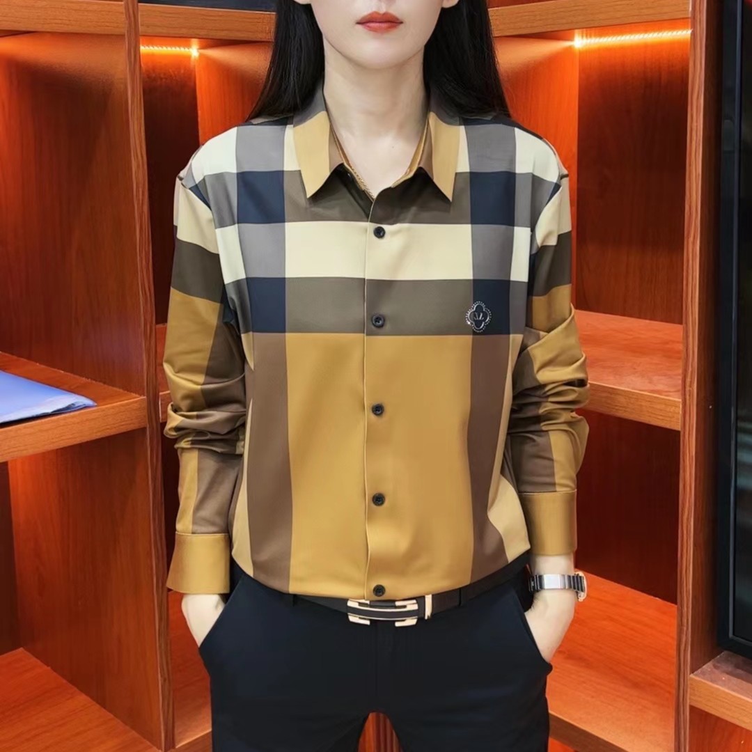 LIAOBOOS男士春秋高弹力衬衫轻奢显瘦高档商务休闲气质帅气99926