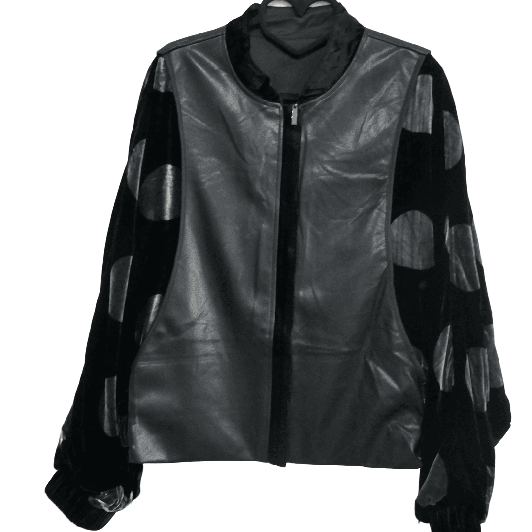 DJ-37951秋季蚕丝绒拼水洗皮夹克