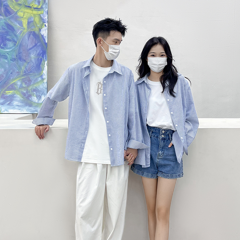 日系不一样的衬衫港风春秋季长袖衬衣服韩版潮流宽松情侣装外套