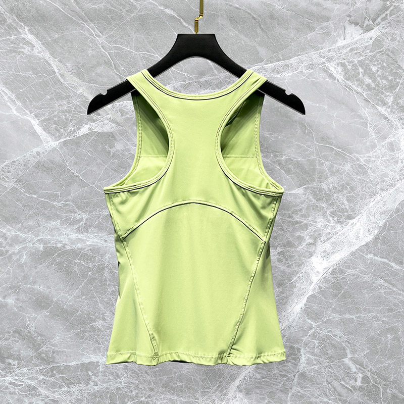 普拉提瑜伽服背心女2025新款夏季速干带胸垫工字运动健身训练上衣