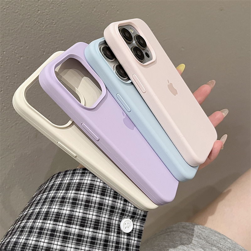 粉色适用苹果15promax手机壳iPhone14pro保护套13/12液态硅胶11紫