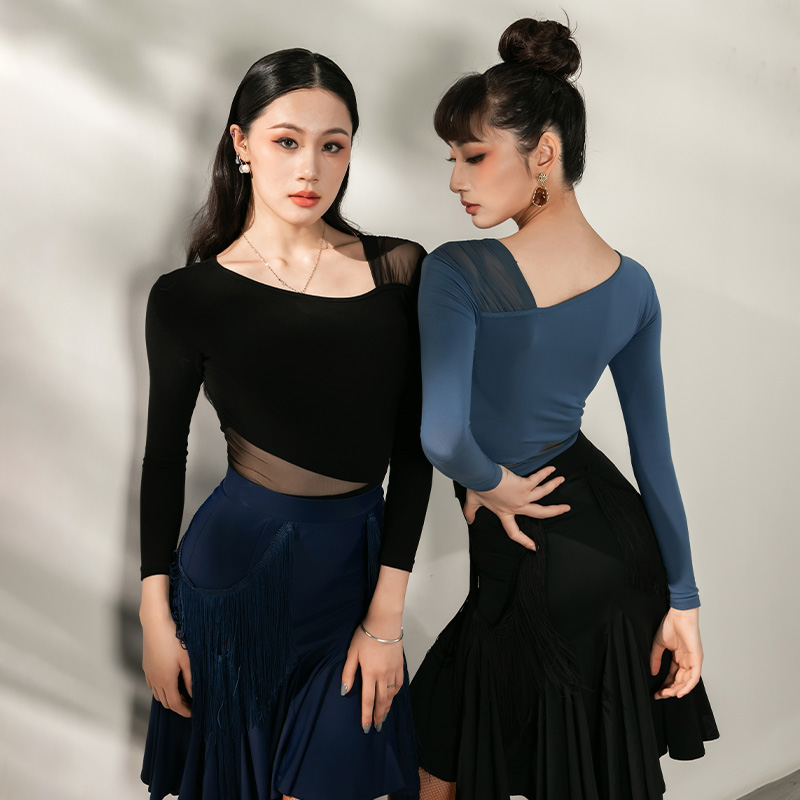 DANCEBABY拉丁舞服上衣跳舞服女新款练功服女上衣国标舞上衣YS337